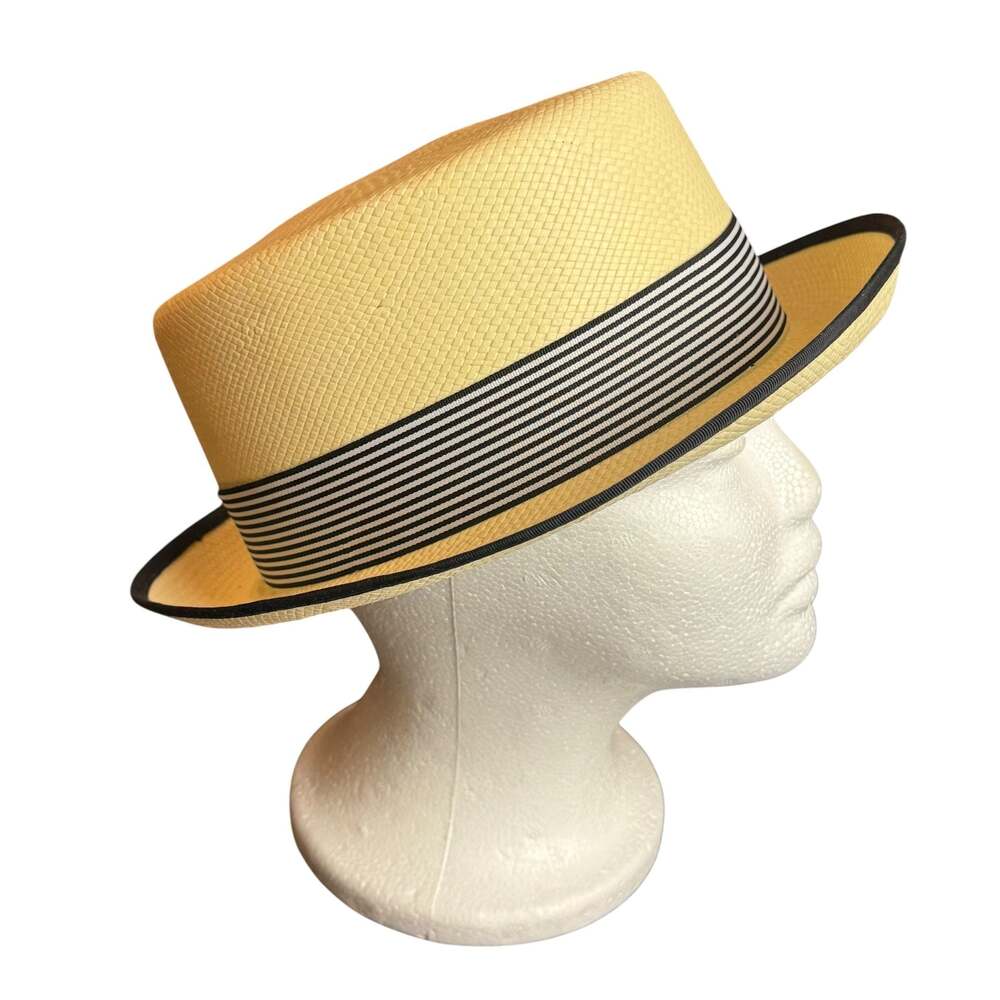 Kangol K5176HT Stripe Boater Straw Hat - Picture 3 of 8